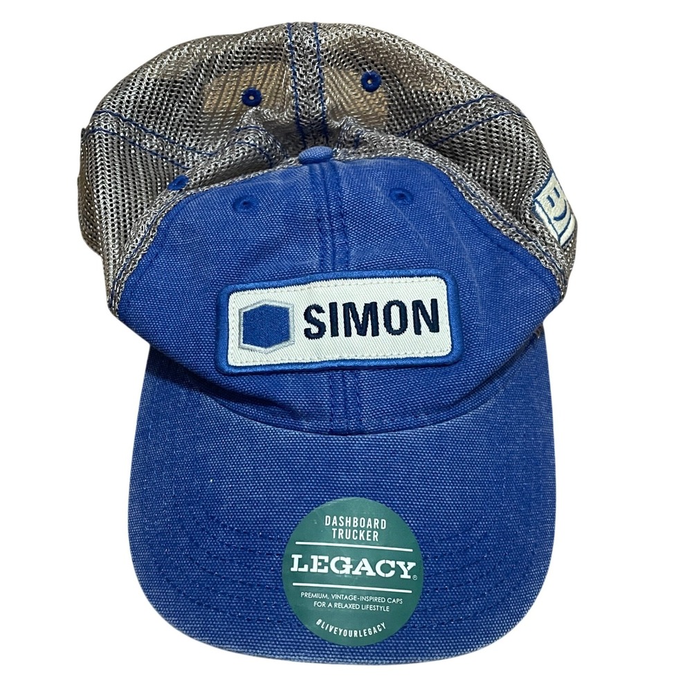 Legacy Simon Dashboard Trucker Hat Blue Grey‎ Mesh Snapback Adjustable Cap